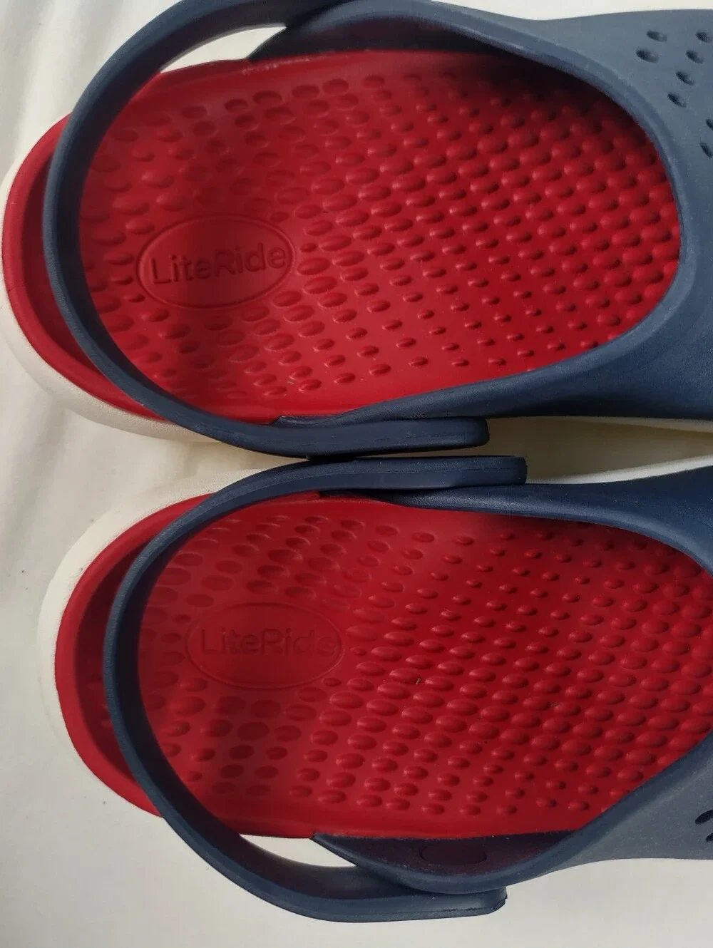 Crocs LITERIDE Men's 8/Women 10 360 Clogs Unisex Navy US Red Blue Slide On